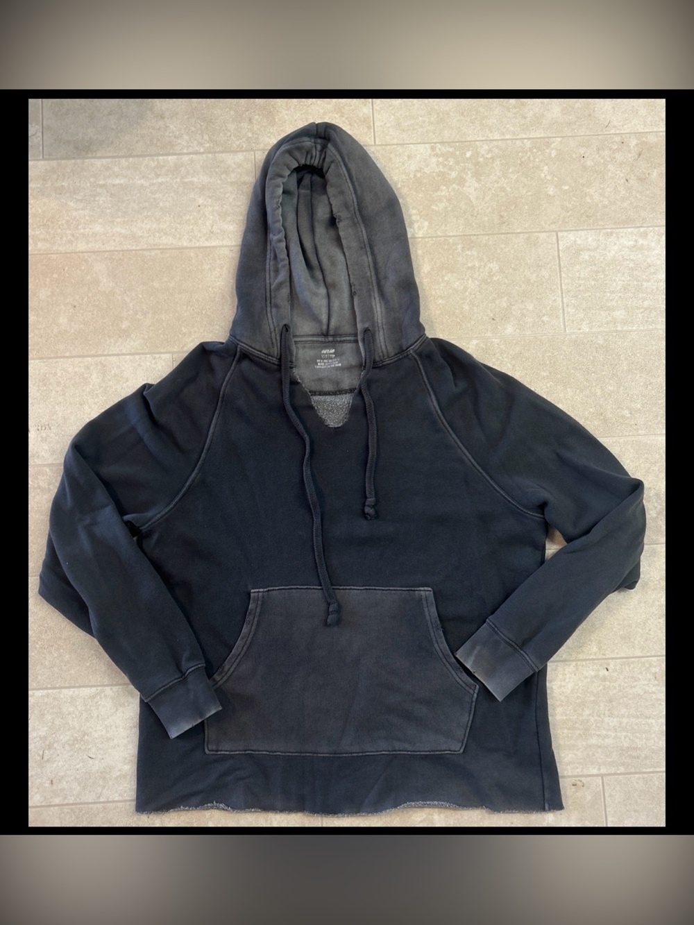 Aerie Hoodie Charcoal Grey Size 2XS Women's Long Sleeve Soft Distressed